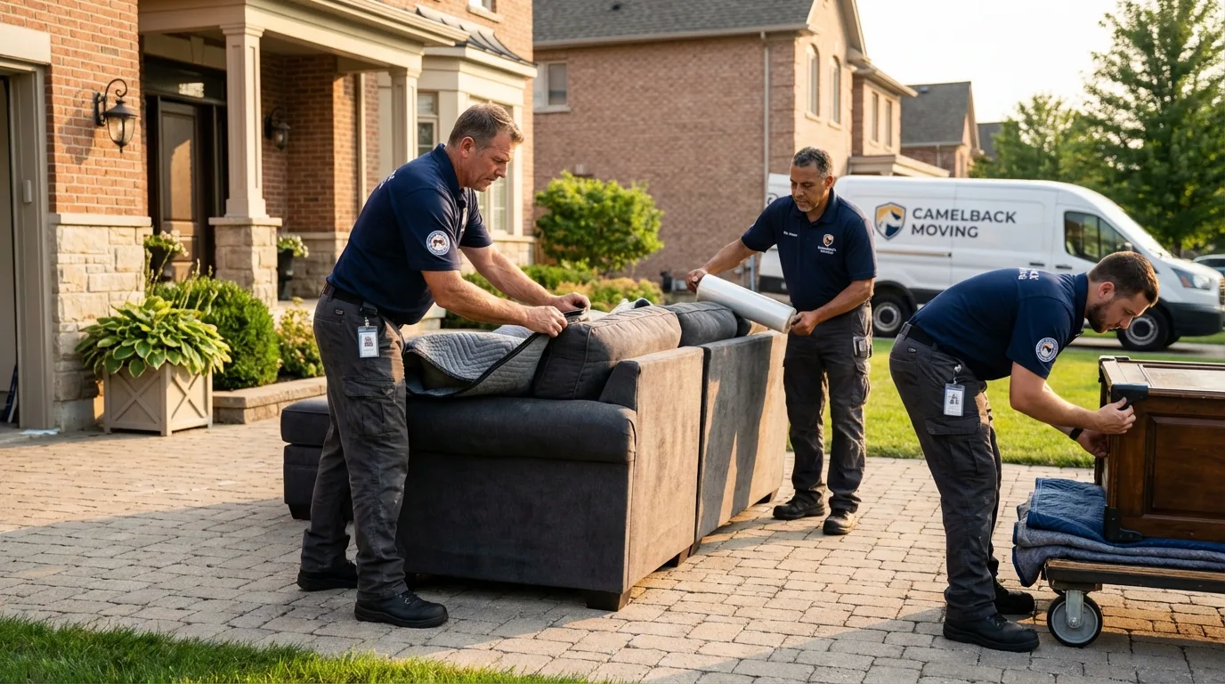 Large estate moving crew wrapping furniture in Napoleonville, LA