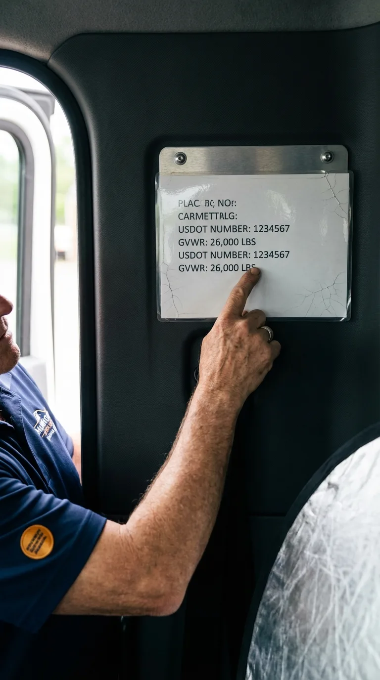 USDOT licensing placard verification in Napoleonville